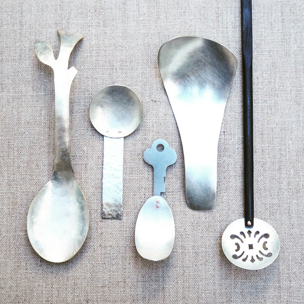 PLATED - key scoop, hammered silverplate spoon MMKS