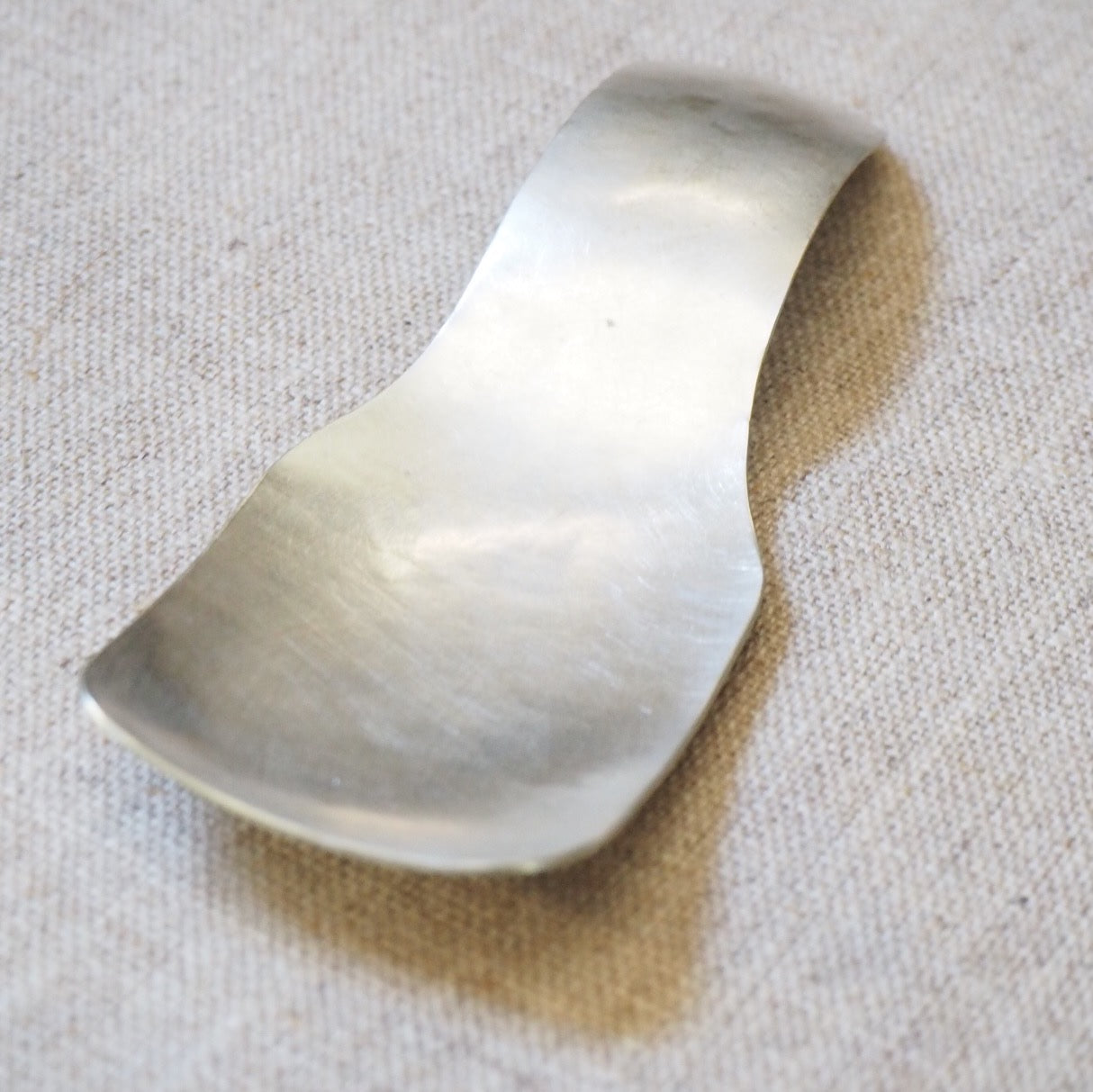 PLATED - square hammered silverplate spoon MMSS