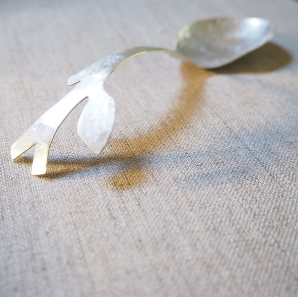 PLATED - branch hammered silverplate spoon MMBS