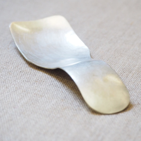 PLATED - square hammered silverplate spoon MMSS