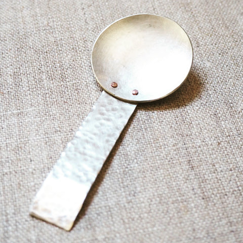 PLATED - round hammered silverplate spoon MMRS
