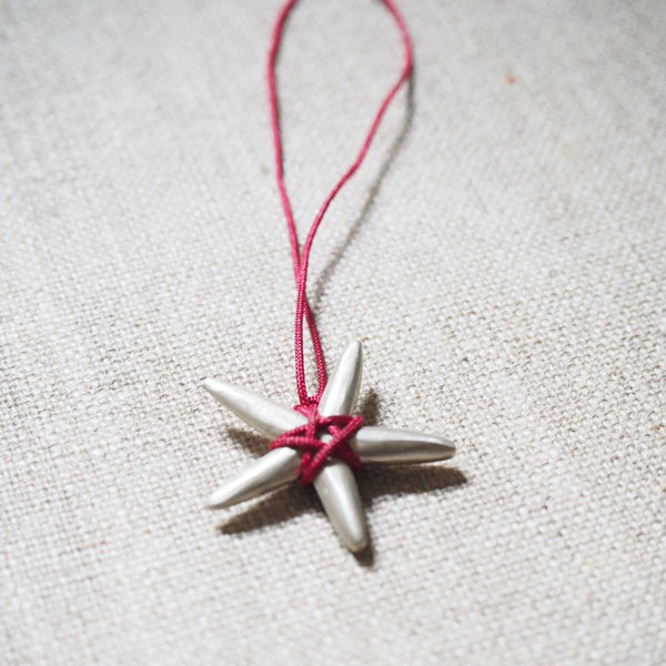 CAST SILVER - silver slim star pendant - carved lost wax necklace MMCSN03